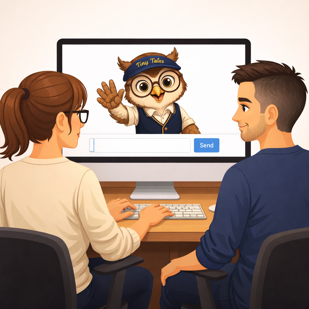 Parent and child sharing ideas